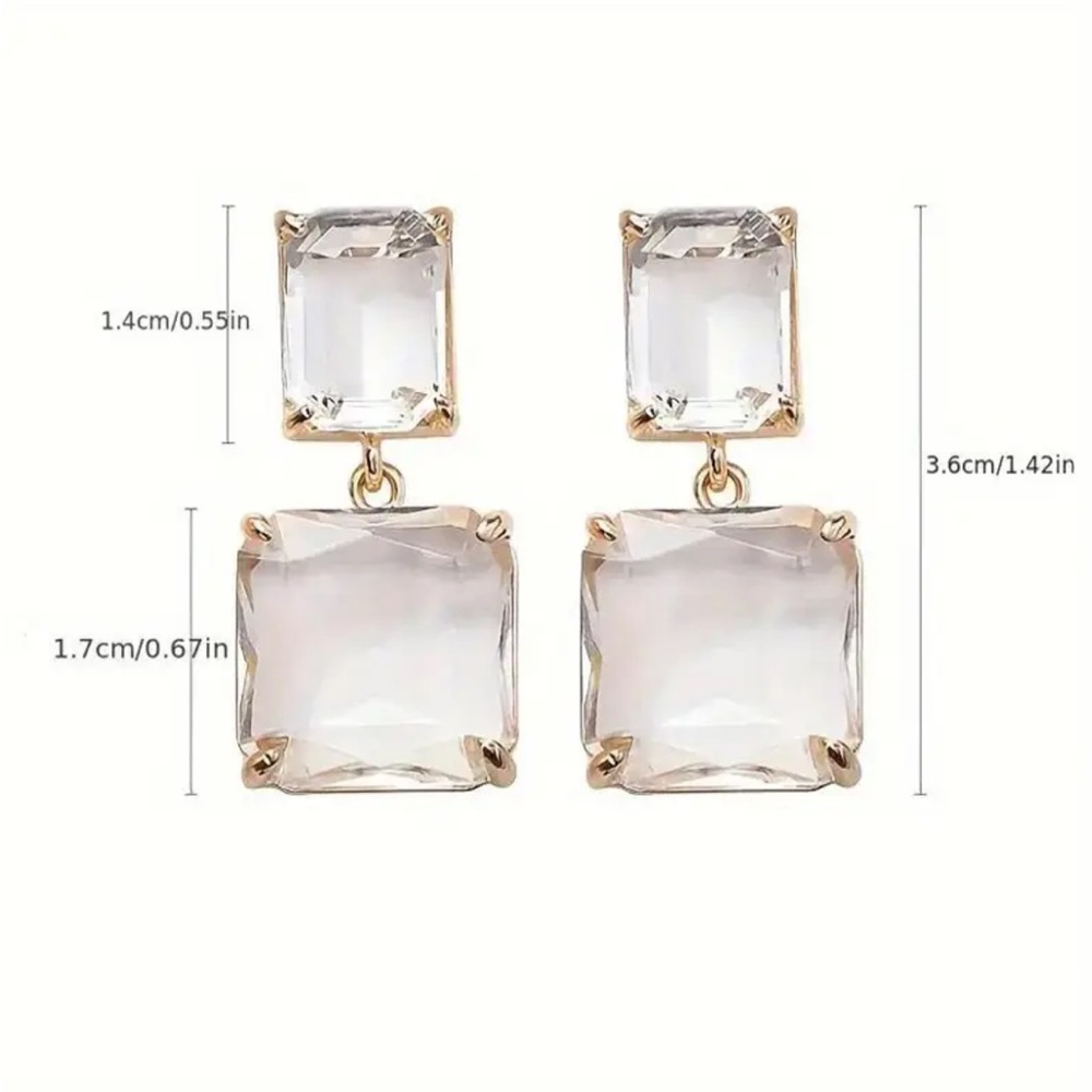 Elegant Zirconia Drop Earrings - Picture 5 of 5